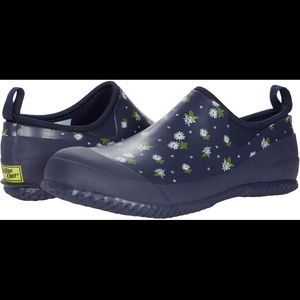 Western Chief Little Blossoms Navy White Step-In Low Bootie Rain Boot Clog Sz 9